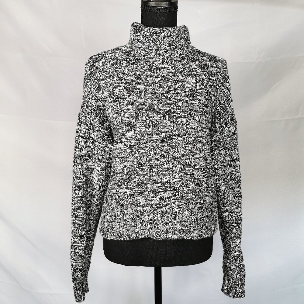Rebecca Minkoff Black & White Marled Knit Sweater